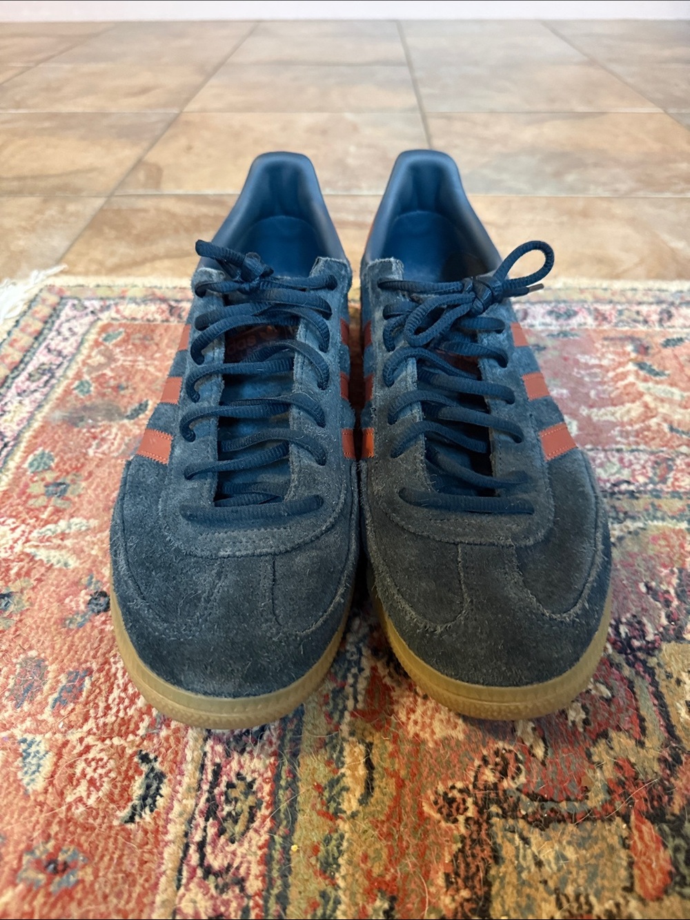 Men's Adidas Spezial Suede Sneakers in Navy with Red Stripes (12)